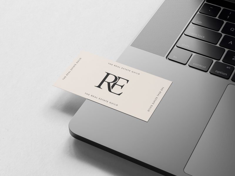 Business Card on Macbook Pro Mockup by Anthony Boyd Graphics